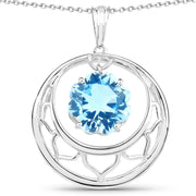 Bids.com 8.75 Carat Genuine Swiss Blue Topaz .925 Sterling Silver Pendant Pendants White Smoke