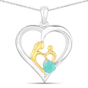 Bids.com 0.45 Carat Genuine Emerald .925 Sterling Silver Pendant Pendants White Smoke size 18.00