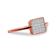 Bids.com 10K Rose Gold 1/3 Cttw Invisible Set Princess Cut Diamond Composite Square Shape Ring for Women (H-I color, I1-I2 clarity) - Size 7 Rings White Smoke 5 / Rose.Gold,8 / Rose.Gold,6 / Rose.Gold,9 / Rose.Gold,7 / Rose.Gold