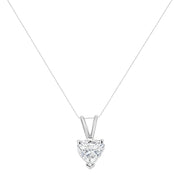 Bids.com 14K White Gold 3/8 Cttw Heart-Shaped Diamond Classic Solitaire 18" Pendant Necklace (H-I Color, VS2-SI1 Clarity) Necklaces White Smoke White.Gold / 18 / 0.4,White.Gold / 18 / 0.5,White.Gold / 18 / 0.25