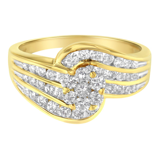 Bids.com 14K Yellow Gold Diamond Cocktail Bypass Ring (1 1/2 Cttw, H-I Color, SI2-I1 Clarity) - Size 7 Rings White Smoke 8.5 / Yellow.Gold,7 / Yellow.Gold,9.5 / Yellow.Gold,7.5 / Yellow.Gold