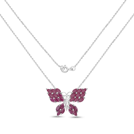 Bids.com 3.12 Carat Genuine Ruby .925 Sterling Silver Pendant Pendants White Smoke