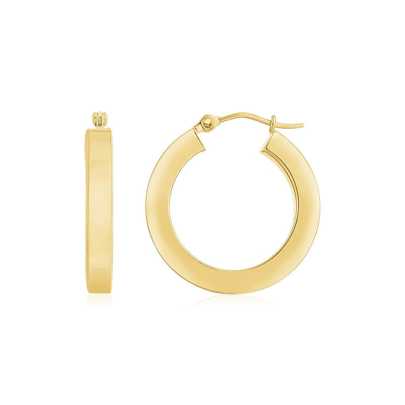 Bids.com 14K Yellow Gold Square Tube Hoop Earrings Earrings White Smoke Yellow Gold