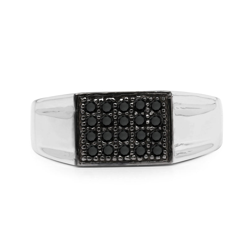 Bids.com 0.30 Carat Genuine Black Diamond .925 Sterling Silver Ring Rings Light Gray size 9.00,size 6.00,size 7.00,size 8.00