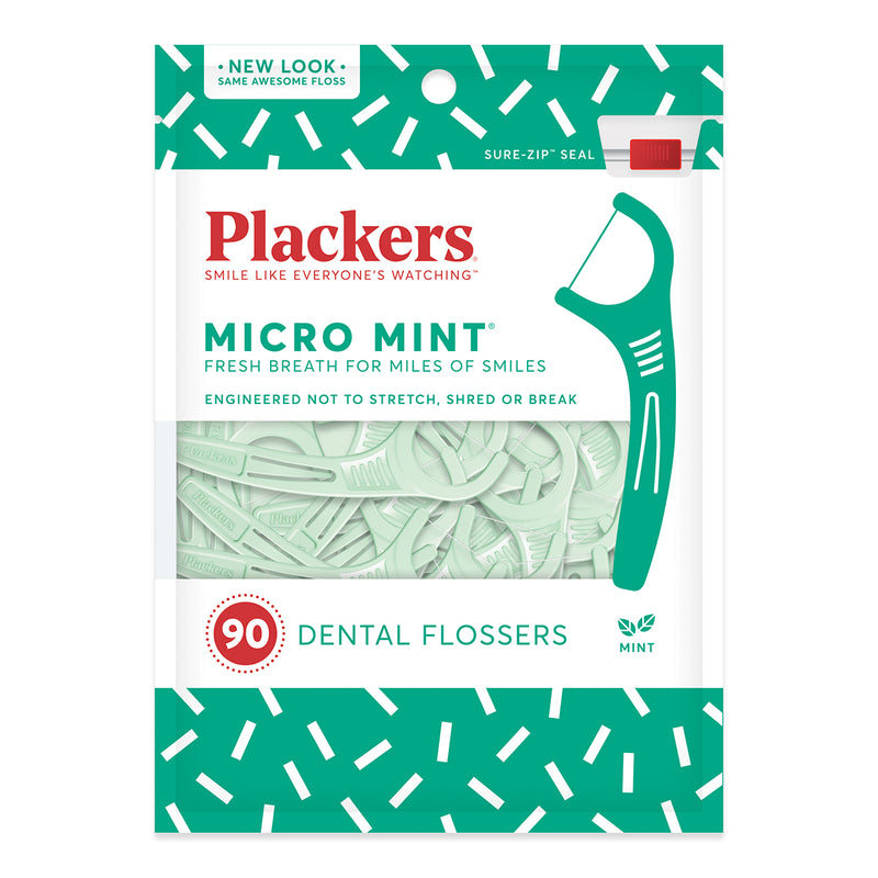 Plackers Plackers Micro Line Floss Picks, Fresh Mint Dental Floss White Smoke