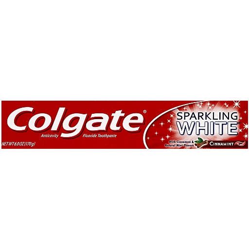 Colgate Colgate Sparkling White Toothpaste, Anticavity Fluoride, Cinnamon, Gel Toothpaste Dark Red