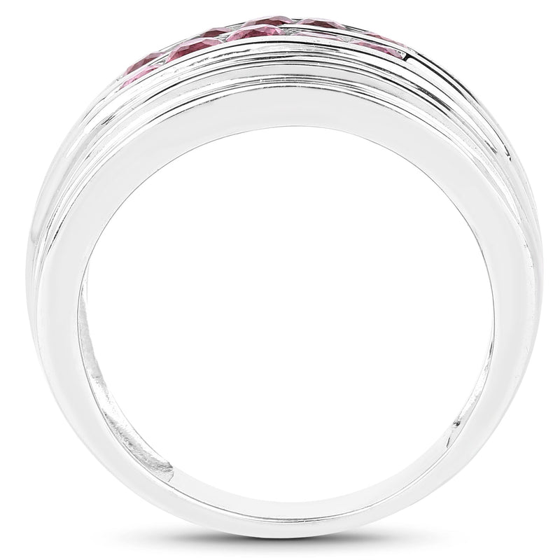 Bids.com 1.00 Carat Genuine Pink Tourmaline .925 Sterling Silver Ring Rings White Smoke size 6.00,size 8.00,size 7.00,size 9.00