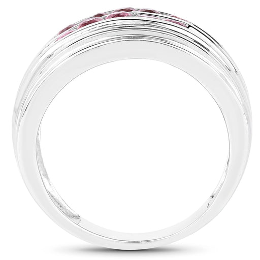 Bids.com 1.00 Carat Genuine Pink Tourmaline .925 Sterling Silver Ring Rings White Smoke size 6.00,size 8.00,size 7.00,size 9.00