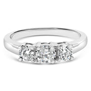 Bids.com 14K White Gold  3/4 Cttw Lab Grown Diamond 3 Stone Ring Band (F-G Color, VS2-SI1 Clarity)- Size 7 Rings White Smoke 7 / White.Gold,9 / White.Gold,6 / White.Gold,8 / White.Gold,5 / White.Gold