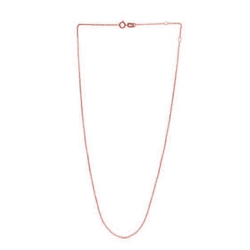 Bids.com Adjustable Cable Chain in 14k Rose Gold (0.97 mm) Necklaces White Smoke 18 / Rose Gold