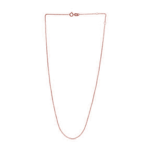 Bids.com Adjustable Cable Chain in 14k Rose Gold (0.97 mm) Necklaces White Smoke 18 / Rose Gold