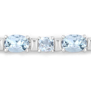 Bids.com 10.06 Carat Genuine Aquamarine .925 Sterling Silver Bracelet Bracelets Light Gray size 7.25