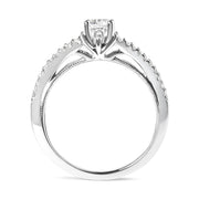 Bids.com 14K White Gold 5/8 Cttw Diamond Split Shank Engagement Ring  (G-H Color, VS2-SI1 Clarity) - Size 7 Rings White Smoke 7 / White.Gold