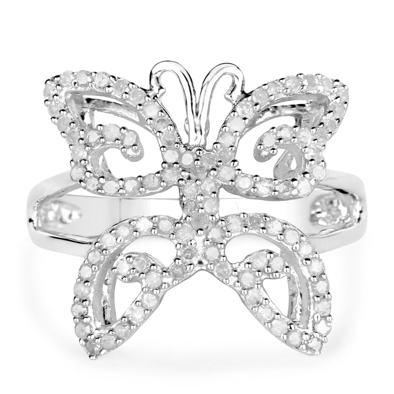 Bids.com 0.58 Carat Genuine White Diamond .925 Sterling Silver Ring Rings White Smoke size 8.00,size 6.00,size 7.00,size 9.00
