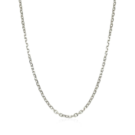 Bids.com 14k White Gold Diamond Cut Cable Link Chain 1.8mm Necklaces White Smoke 16 / White Gold,18 / White Gold,20 / White Gold,22 / White Gold,24 / White Gold,30 / White Gold
