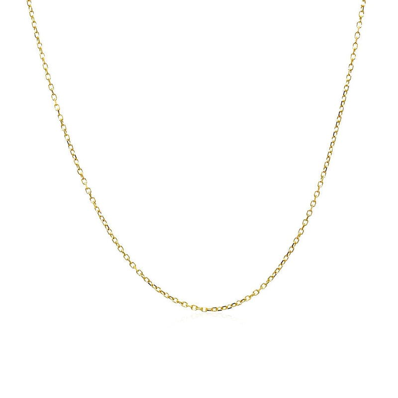 Bids.com 14k Yellow Gold Diamond Cut Cable Link Chain 0.8mm Necklaces White Smoke 16 / Yellow Gold,18 / Yellow Gold