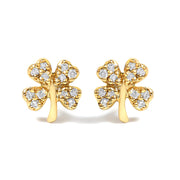 Bids.com 10K Yellow Gold Diamond Accent 4 Leaf Clover Stud Earrings Earrings White Smoke Yellow.Gold / 0.096