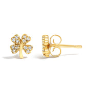 Bids.com 10K Yellow Gold Diamond Accent 4 Leaf Clover Stud Earrings Earrings White Smoke Yellow.Gold / 0.096
