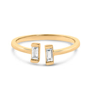 Bids.com 14K Yellow Gold Plated Sterling Silver 1/5 Cttw Baguette Diamond Open Band Ring Rings White Smoke 7 / YellowWhite.Sterling Silver,5 / YellowWhite.Sterling Silver,6 / YellowWhite.Sterling Silver,8 / YellowWhite.Sterling Silver,9 / YellowWhite.Sterling Silver
