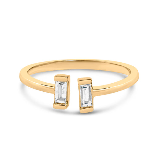 Bids.com 14K Yellow Gold Plated Sterling Silver 1/5 Cttw Baguette Diamond Open Band Ring Rings White Smoke 7 / YellowWhite.Sterling Silver,5 / YellowWhite.Sterling Silver,6 / YellowWhite.Sterling Silver,8 / YellowWhite.Sterling Silver,9 / YellowWhite.Sterling Silver