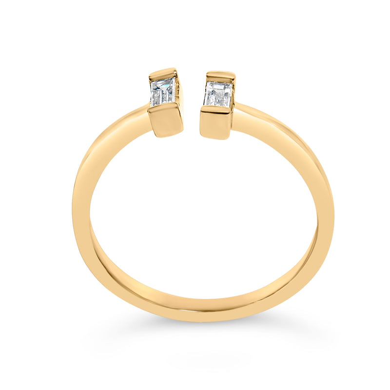 Bids.com 14K Yellow Gold Plated Sterling Silver 1/5 Cttw Baguette Diamond Open Band Ring Rings White Smoke 7 / YellowWhite.Sterling Silver,5 / YellowWhite.Sterling Silver,6 / YellowWhite.Sterling Silver,8 / YellowWhite.Sterling Silver,9 / YellowWhite.Sterling Silver