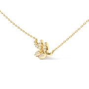 Bids.com 10K Yellow Gold 1/10 Cttw Diamond Leaf and Branch 18" Pendant Necklace (H-I Color, I1-I2 Clarity) Necklaces White Smoke Yellow.Gold / 18
