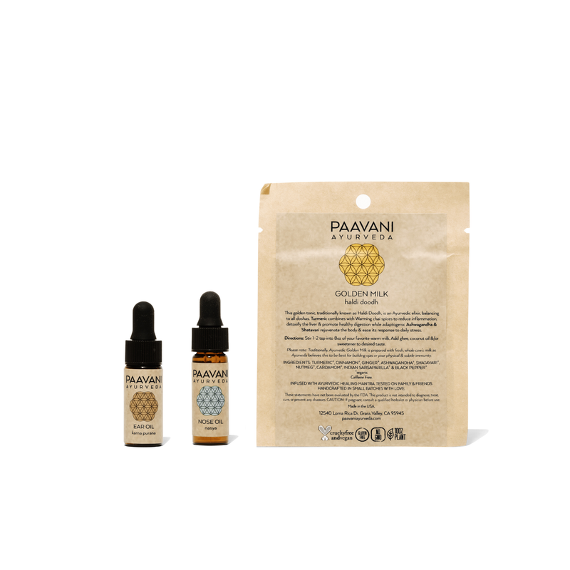 Paavani Ayurveda Winter Sampler Kit | Ayurvedic Set for Seasonal Balance White Smoke