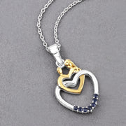 Bids.com 0.14 Carat Genuine Blue Sapphire .925 Sterling Silver Pendant Pendants Dark Gray size 18.00