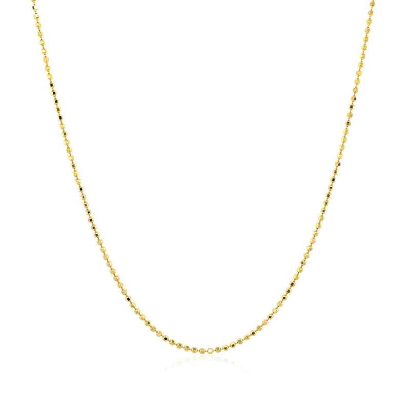 Bids.com 14k Yellow Gold Diamond Cut Bead Chain 1.0mm Necklaces White Smoke 16 / Yellow Gold,18 / Yellow Gold,20 / Yellow Gold