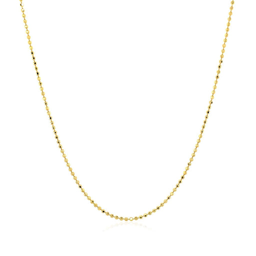 Bids.com 14k Yellow Gold Diamond Cut Bead Chain 1.0mm Necklaces White Smoke 16 / Yellow Gold,18 / Yellow Gold,20 / Yellow Gold
