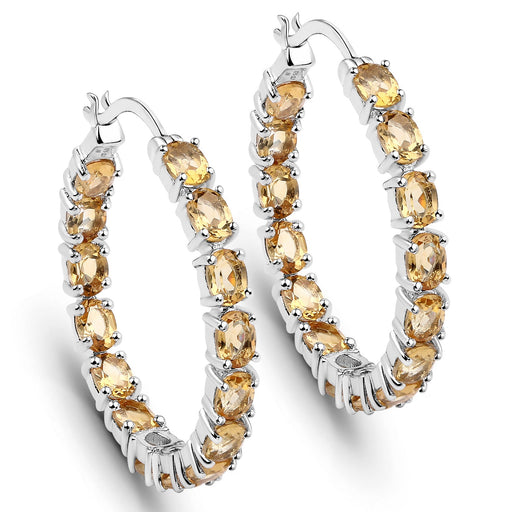 Bids.com 4.80 Carat Genuine Citrine .925 Sterling Silver Earrings Earrings White Smoke