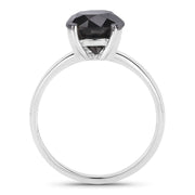 Bids.com 3.00 Carat Genuine Black Diamond 14K White Gold Ring Rings White Smoke size 6.00,size 7.00,size 8.00