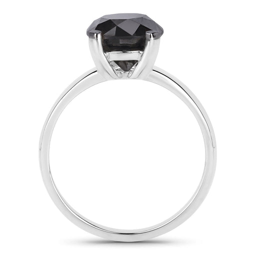 Bids.com 3.00 Carat Genuine Black Diamond 14K White Gold Ring Rings White Smoke size 6.00,size 7.00,size 8.00