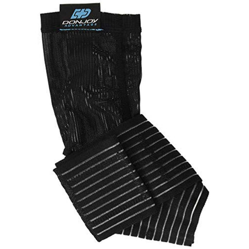 DonJoy Advantage DonJoy Advantage DA161AV03-BLK-L Ankle Sleeve With Figure 8 Straps For Sprains, Strains, Lateral Support, Open Heel, Black, Large Fits 9.5", 10.5" Supports & Braces White Smoke