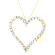Bids.com 10k Yellow Gold Plated .925 Sterling Silver 3.0 cttw Round-Cut Diamond Open Heart Pendant Necklace (J-K Color, I1-I2 Clarity) - 18" Necklaces White Smoke Yellow.Sterling Silver / 18