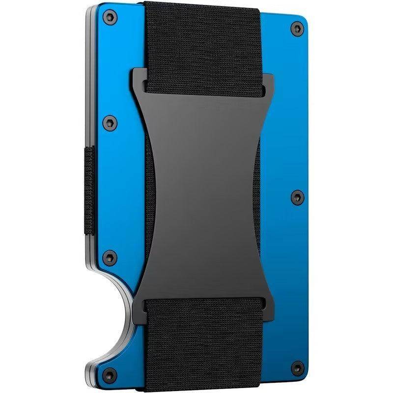 SmartPursue™ Carbon Fiber Wallet - RFID Blocking Metal Card Holder Card Wallet Black Blue