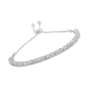 Bids.com 10K Yellow Gold over .925 Sterling Silver 1/4 Cttw Miracle-Set Diamond 4â€-10â€ Adjustable Bolo Tennis Bracelet (I-J Color, I3 Clarity) Bracelets White Smoke White.Sterling Silver / 7,Rose.Sterling Silver / 0.25,Yellow.Sterling Silver / 0.25