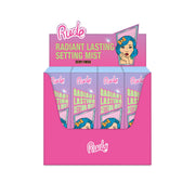 Rude Cosmetics Radiant Lasting Makeup Mist Paper Display, 12pcs Wholesale Set Pale Violet Red