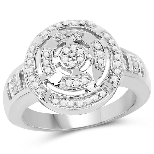Bids.com 14K Yellow Gold Plated 0.21 Carat Genuine White Diamond .925 Sterling Silver Ring Rings White Smoke size 6.00,size 7.00,size 8.00
