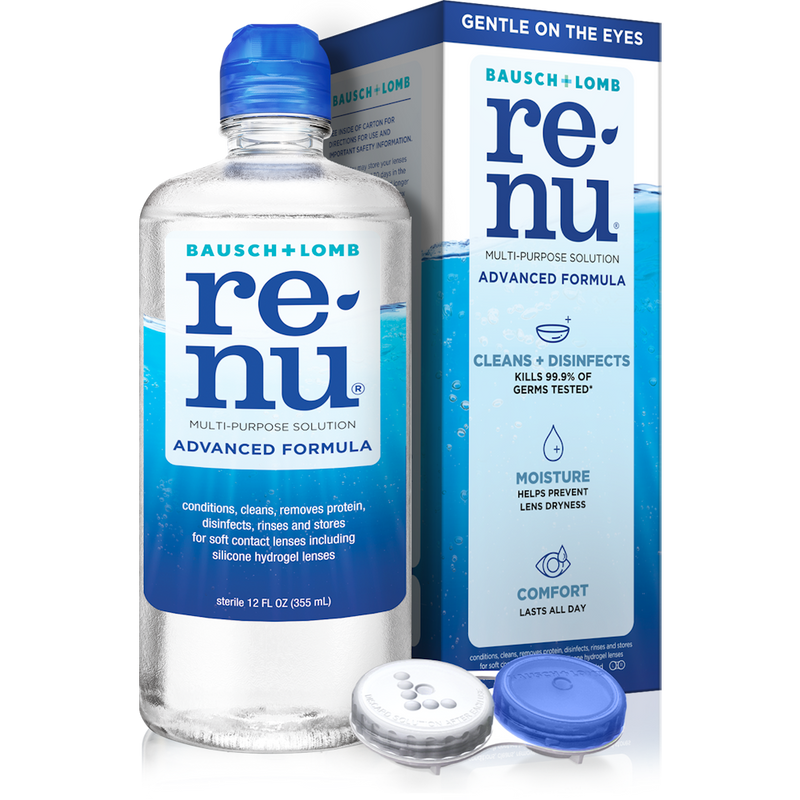 ReNu ReNu Bausch + Lomb Advanced Triple Disinfect Formula Multi-Purpose Eye Contact Lens Solution, 12 Fl Oz Health & Beauty White Smoke