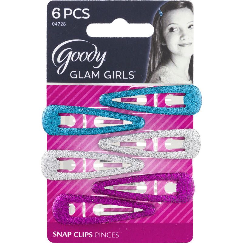 Goody Goody Tween Girls Glitter Contour Clip Barrettes Hair Care White Smoke
