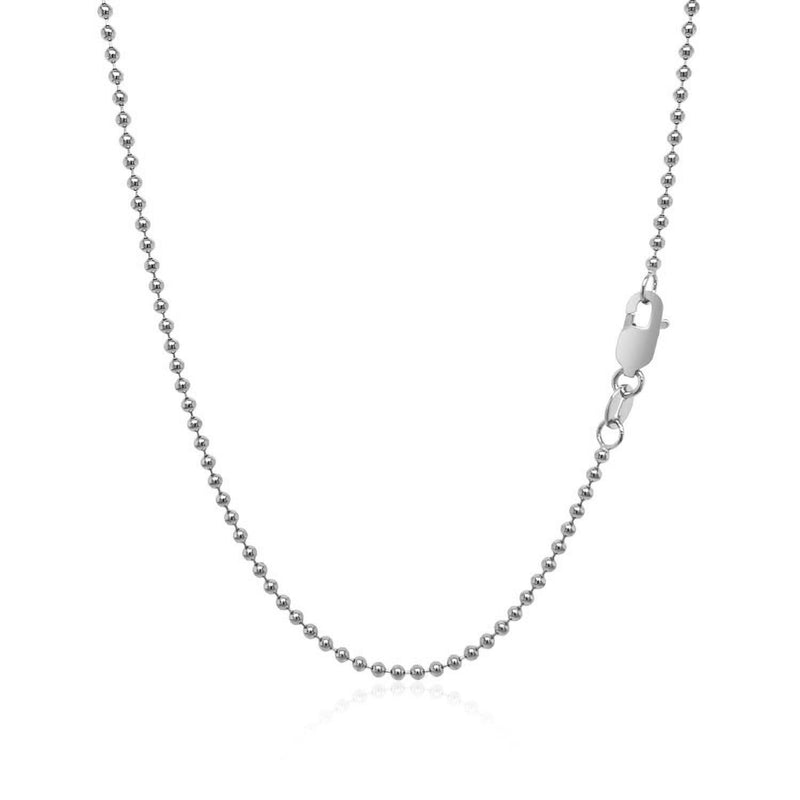 Bids.com 14k White Gold Bead Chain 1.5mm Necklaces White Smoke 16 / White Gold,18 / White Gold