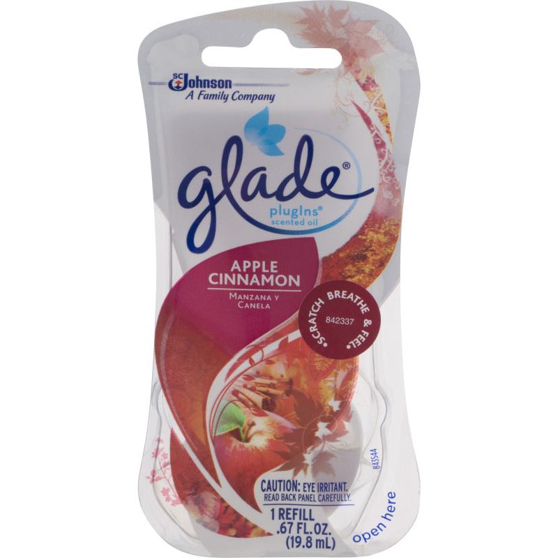 Glade Glade PlugIns Scented Oil Refill, Apple Cinnamon Air Fresheners White Smoke