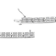Bids.com 1.16 Carat Genuine White Diamond 14K White Gold Plated .925 Sterling Silver Bracelet Bracelets White Smoke size 8.00,size 8.50