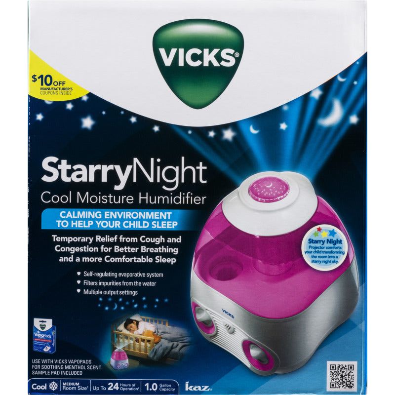 Vicks Vicks Starry Night Cool Moisture Humidifier V3700M, Pink Humidifiers Lavender