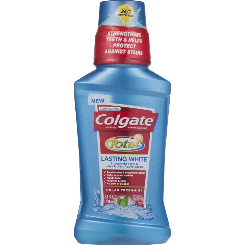 Colgate Colgate Total Lasting White Mouthwash Polar Freshmint Personal Care White Smoke