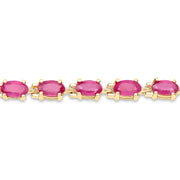 Bids.com 14K Yellow Gold Plated 7.00 Carat Glass Filled Ruby .925 Sterling Silver Bracelet Bracelets Seashell size 7.50,size 5.00,size 7.00