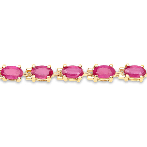Bids.com 14K Yellow Gold Plated 7.00 Carat Glass Filled Ruby .925 Sterling Silver Bracelet Bracelets Seashell size 7.50,size 5.00,size 7.00