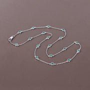 Bids.com 1.80 Carat Genuine Emerald .925 Sterling Silver Necklace Necklaces Dim Gray size 18.00