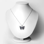 Bids.com 1.67 Carat Genuine Blue Sapphire and White Zircon .925 Sterling Silver Pendant Pendants White Smoke